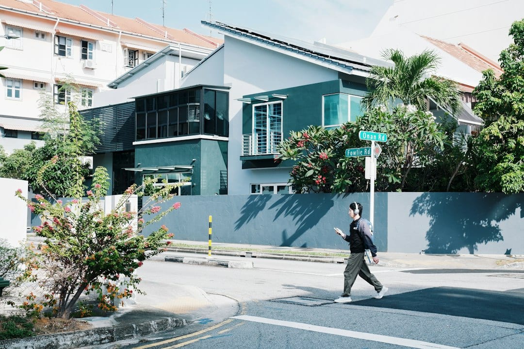 A leafy residential street in the Watten Estate area of Singapore
