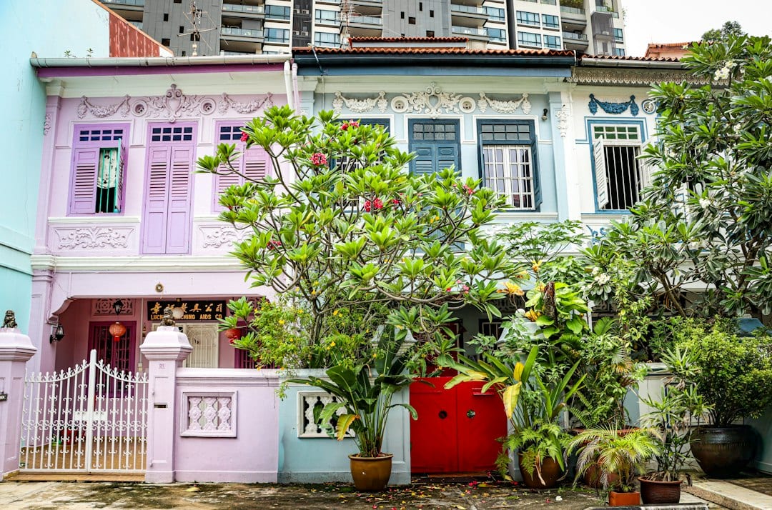Singapore landed home exterior with garden