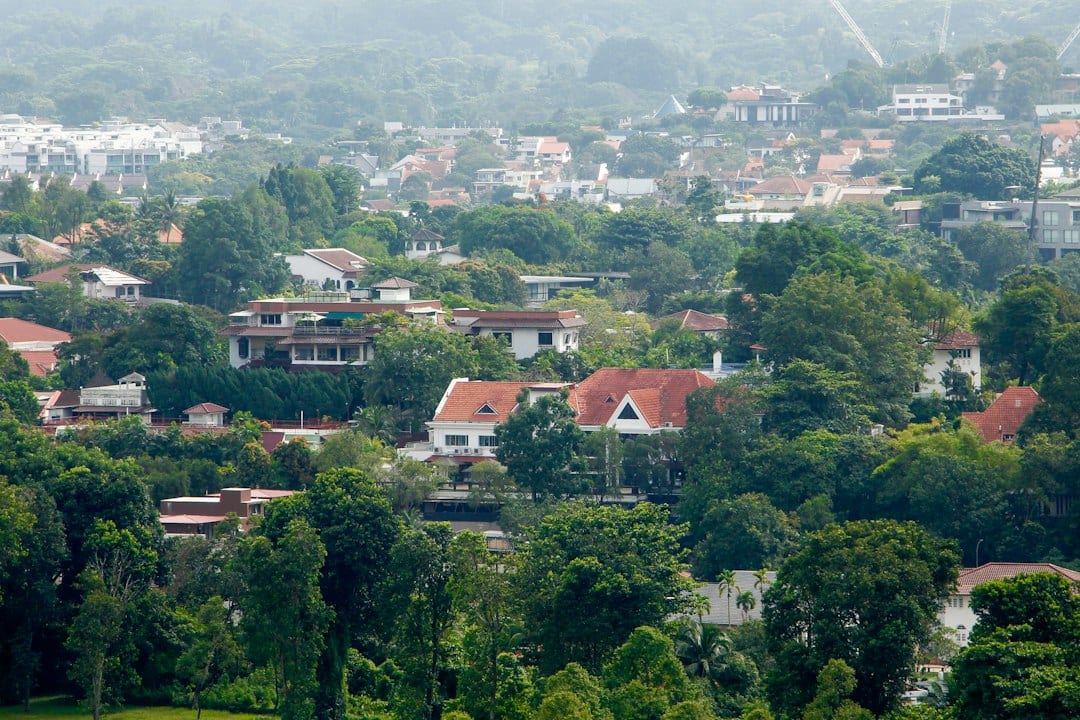 Green neighbourhood park in a Singapore landed estate